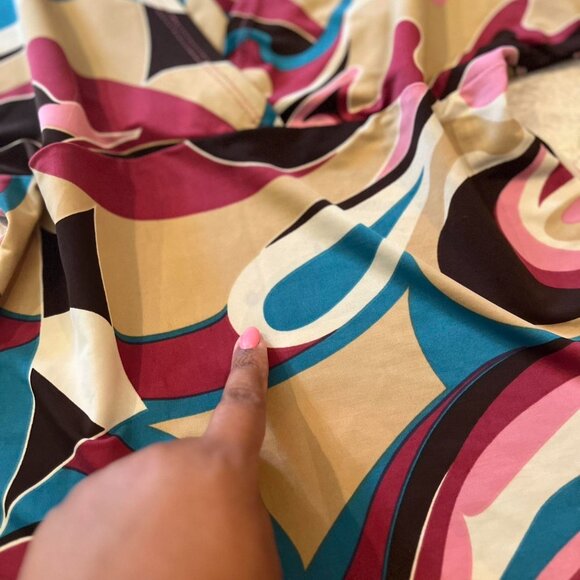 Vintage rave Pink and brown swirl patterned top size medium #y2k #swirl - Picture 3 of 3